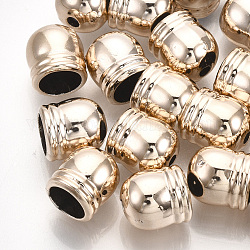 UV Plating ABS Plastic Cord Ends, End Caps, Rose Gold, 9x8mm, Hole: 1.8mm, Inner Diameter: 5.5mm