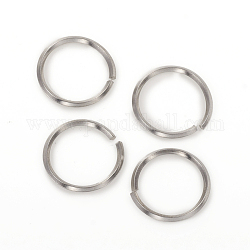 304 кольцо из нержавеющей стали, открытые кольца прыжок, цвет нержавеющей стали, 15x1.2 мм, внутренний диаметр: 12.5 мм