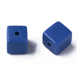 Непрозрачные акриловые бусины, кубические, королевский синий, 10.5x9.5x9.5 мм, отверстие : 2 мм, Около 490 шт / 500 г