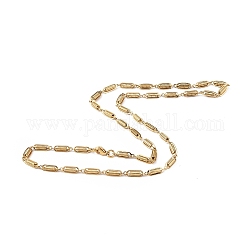 Chapado en iones (ip) 201 collar de cadena de eslabones ovalados de acero inoxidable para hombres y mujeres, dorado, 19.69 pulgada (50 cm)