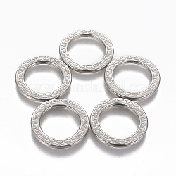 Anneaux de liaison en 304 acier inoxydable, anneau, couleur inoxydable, 22.5x1.5 mm, diamètre intérieur: 15.5 mm