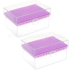 Aufbewahrungsbox aus Kunststoff, für Reagenzglaspaket, Rechteck, Violett, 9.1x12x6.75 cm