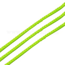 Cordones de hilos de hilo de algodón de nailon redondo teñido ecológico, cal, 1mm, 20 yardas / rodillo