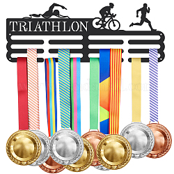Superdant porta medaglie da triathlon, espositore, corsa, ciclismo, ciclismo, porta medaglie, telaio per più di 60 medaglie e supporto espositore per nastro, con regalo facile da appendere per gli atleti