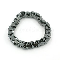 Bracelets extensibles en hematite synthétique non magnétique, noir, 47mm