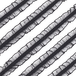 Plissierte Chinlon-Schnur aus elastischer Faser, für Bekleidungszubehör, Schwarz, 20 mm, ca. 10.94 Yard (10m)/Karte