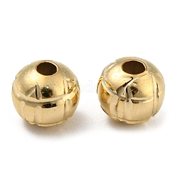 Perline di ottone ecocompatibili con placcatura a cremagliera,  cadmio& piombo libero, tondo, vero placcato oro 24k, 6mm, Foro: 1.8 mm