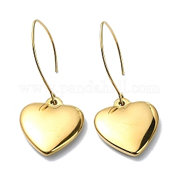 Ионное покрытие (ip) 304 серьги с подвесками в форме сердца из нержавеющей стали, золотые, 45~46x20 мм
