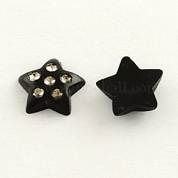 Metal Enlaced Plating Acrylic Cabochons, Star, Black, 11x11x3mm