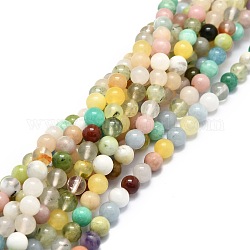 Un mélange naturel de pierres fines perles brins, amazonite naturelle & angélite & opale rose & jade myanmar, ronde, 6mm, Trou: 1mm, Environ 65 pcs/chapelet, 15.55'' (39.5 cm)