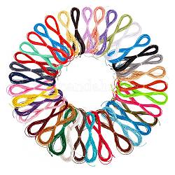36 colores 36 paquetes de cordón de poliéster encerado, para la fabricación de joyas cordones de diy, color mezclado, 0.5mm, 5 m / paquete, 1 paquete / color