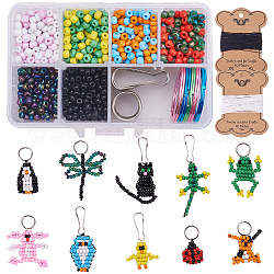 SUNNYCLUE 1 Box 1000+ pcs Bead Pets Kit for Kids Toy Arts and Crafts for Kids Include Keychain & Lanyard - Makes 10 Bead Pets