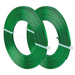 Benecreat 10 m (32 piedi) 3 mm di larghezza filo piatto per gioielli filo di alluminio gauge 18 per castone, scolpire, armatura, creazione di gioielli - verde, 5m/rotolo