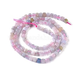 Chapelets de perles en morganite naturelle, facette, cube, 3.5~4x3.5~4x3.5~4mm, Trou: 0.9mm, Environ 104~105 pcs/chapelet, 15.3 pouces ~ 15.5 pouces (39~39.5 cm)