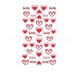 Valentinstag 5d liebe nail art sticker decals, selbstklebende Herzmuster Carving Design Nagelapplikation Dekoration für Frauen Mädchen, Herzmuster, 105x60 mm