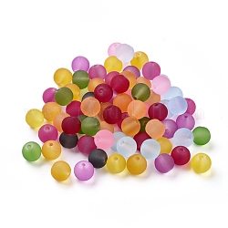 Матовые стеклянные бусины, разноцветные, круглые, диаметром около 8 мм , отверстие : 1 мм