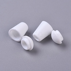 Abnehmbare Klingelkabelenden aus Kunststoff, mit verschließbarer Deckelkappe, für Rucksack Kordelzug Zubehör, weiß, 18x12 mm, Bohrung: 4.5 mm