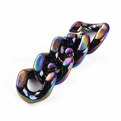 Acryl-Verknüpfung Ringe, Quick-Link-Anschlüsse, zur Herstellung von Schmuckketten, ab Farbe plattiert, Twist, Multi-Farbe plattiert, 37x25.5x5 mm, Innendurchmesser: 9x24.5 mm
