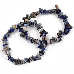 Bracelets extensibles en perles de sodalite naturelle unisexe, diamètre intérieur: 1-3/4~2 pouce (4.5~5 cm)