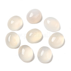 Cabuchones blancos naturales de ágata, oval, 12x10x5.5mm