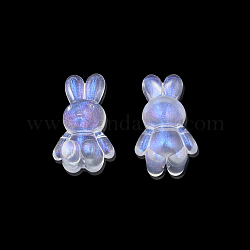 Transparent Acrylic Beads, with Glitter Powder, Rabbit, Clear, 24.5x14.5x11mm, Hole: 2.5mm, about 300pcs/500g
