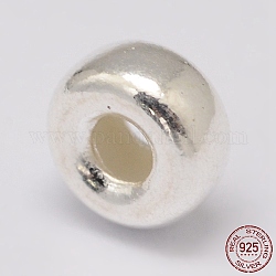 925 in argento sterling distanziatore perline, rondelle, argento, 3x2mm, Foro: 1 mm