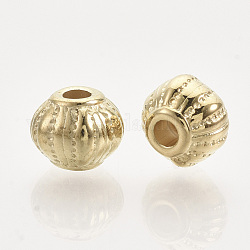 Ccb Kunststoff-Perlen, gewellten Wülsten, Rondell, golden, 8x7.5x6.5 mm, Bohrung: 2 mm