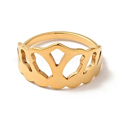 Chapado en iones (ip) 201 corona de acero inoxidable anillo de dedo grueso para mujer, dorado, nosotros tamaño 6 1/4 (16.7 mm)