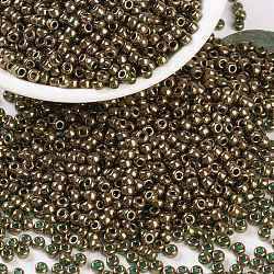 Miyuki runde Rocailles Perlen, japanische Saatperlen, (rr307) dunkler Topas Goldglanz, 8/0, 3 mm, Bohrung: 1 mm, über 422~455pcs / Flasche, 10 g / Flasche