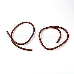 Poignée de sac en cuir de vache, accessoires de remplacement de sac, brun coco, 61.5x0.8 cm, Trou: 2mm, 2 pcs