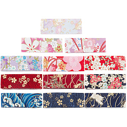 Gorgecraft 12 iarde 12 colori nastro di cotone floreale in stile kimono giapponese, singola stampata, per l'arco dei capelli fai da te, copricapo, finiture fatte a mano, colore misto, 1-5/8 pollice (40 mm), circa 1 metro/colore