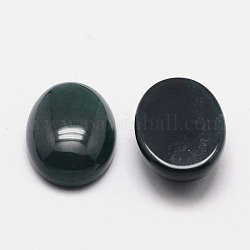 Natural Black Agate Cabochons, Dyed, Oval, Black, 14x10x4.5mm