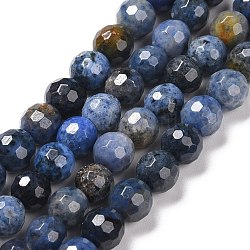 Natürliche Dumortierit-Perlenstränge, facettiert (128 Facetten), Runde, 6 mm, Bohrung: 1 mm, ca. 59 Stk. / Strang, 14.76'' (37.5 cm)