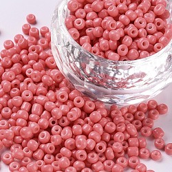 Perles de rocaille en verre, corail lumière, 8/0, 3mm, Trou: 1mm, environ 1111 pcs/50 g, 50 g / sac, 18 sacs/2 livres