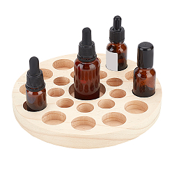 22 scatola di immagazzinaggio di olio essenziale di legno del cerchio delle scanalature, espositore per organizer per bottiglie di olio per aromaterapia, Burlywood, 19.3x2.05cm