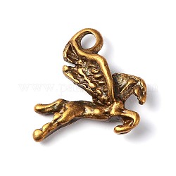 Antique Bronze Tone Tibetan Silver Horse/Pegasus Charms Pendants For Jewelry Making Craft DIY, Lead Free & Cadmium Free & Nickel Free, Size: about 17mm long, 16mm wide, 2mm thick, hole: 2mm