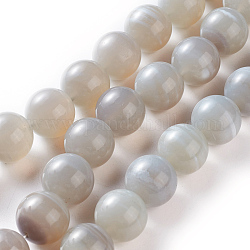 Natürlichen graue Achat Perlen Stränge, Runde, 16 mm Durchmesser, Bohrung: 1 mm, ca. 25 Stk. / Strang, 15.9 Zoll (40.5 cm).