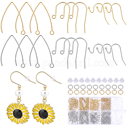SUNNYCLUE 1 Box 338Pcs Earring Findings Stainless Steel Earring Hooks 108Pcs Fish Hooks Earrings Wires 110Pcs Open Jump Rings 120Pcs Silicone Earring Backs Ear Nuts for Jewelry Making Kit DIY Crafts