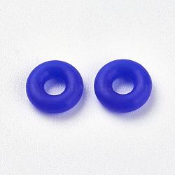 Perles de silicone, bricolage fabrication de bracelets, donut, Dodger bleu, 8x2mm, Trou: 3mm