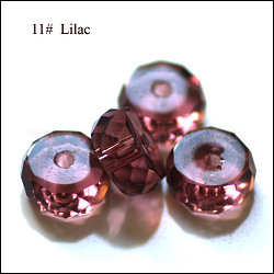 Abalorios de cristal austriaco de imitación, aaa grado, facetados, plano y redondo, púrpura, 12x7.5mm, agujero: 0.9~1 mm