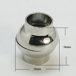 Legierung Magnetschließen, Rondell, Platin Farbe, 14x14 mm, Bohrung: 8 mm