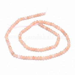 Chapelets de perles de sunstone naturelle naturelles, facette, rondelle, 3.5~4x2~2.5mm, Trou: 0.7mm, Environ 43 pcs/chapelet, 15.5 pouce (39.5 cm)