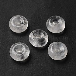 Pendenti europei in cristallo di quarzo naturale, ciondoli per disco ciambella/pi, Ciondoli di grandi dimensioni, 16~17x6~7mm, Foro: 3~3.5 mm
