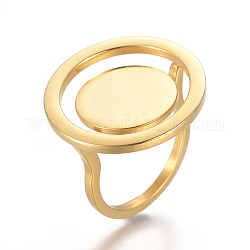 304 anelli in acciaio inox, rotondo e piatto, oro, formato 6, 16mm