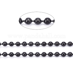 304 Stainless Steel Ball Chains, with Spool, Electrophoresis Black, 3mm, about 32.8 Feet(10m)/roll