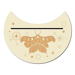 Porte-cartes en bois naturel pour tarot, présentoir pour outils de divination de sorcière, peachpuff, le modèle de papillon, 130x100x5mm