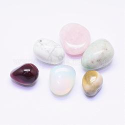Perles naturelles et synthétiques assorties, formes mixtes, pierre roulée, pas de trous / pierres précieuses non broyées, 21~32x18~28x14~18mm