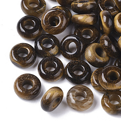 Natürliche Tigerauge europäischen Perlen, Großloch perlen, Rondell, 10x4.5 mm, Bohrung: 4 mm
