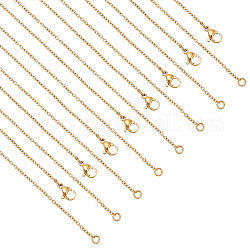 Nbeads 20 Stück Ionenplattierung (IP), 304 Edelstahl-Kabelketten-Halsketten-Set für Männer und Frauen, golden, 17.72 Zoll (450 mm)