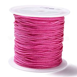 Нейлона кордной нити, DIY плетеный мяч ювелирные изделия шнур, бледно-фиолетовый красный, 0.8 мм, Около 10 м / рулон (10.93 ярда / рулон)